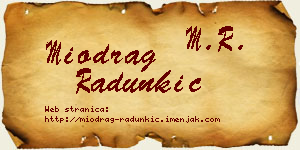 Miodrag Radunkić vizit kartica